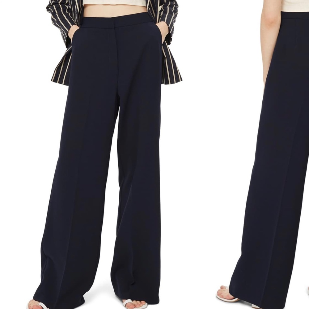 Top-Shop Clean High-Waist Wide Leg Trousers